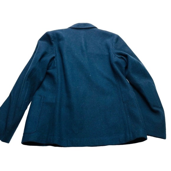 Vintage Coat of Arms Jacket Blazer Womens M Navy Wool Blend Honesty Above All - Picture 2 of 11